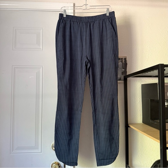Marine Layer Pants - NWT MARINE LAYER blue tencel striped pull on straight leg tulip cropped pants
